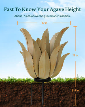 Metal Agave Plant Outdoor Decor Sculpture – 25.5" H Weather-Resistant Rustic Garden Art