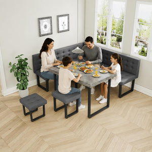 Corner Dining Table Set with Storage Bench