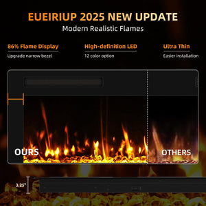 72-Inch Recessed & Wall Mount Electric Fireplace