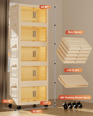 Stackable Storage Bins with Lids & Wheels