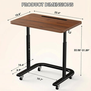 Height Adjustable TV Tray Table on Wheels