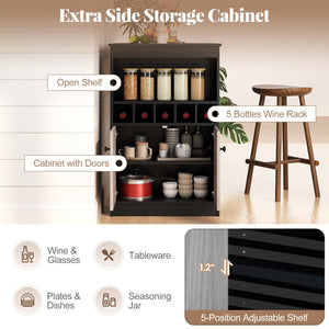 48" Bar Table with Storage Cabinet & Wine Rack