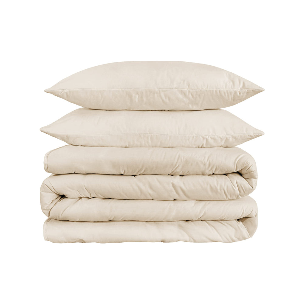 Egyptian Cotton Sateen Duvet Cover Set with Pillow Shams