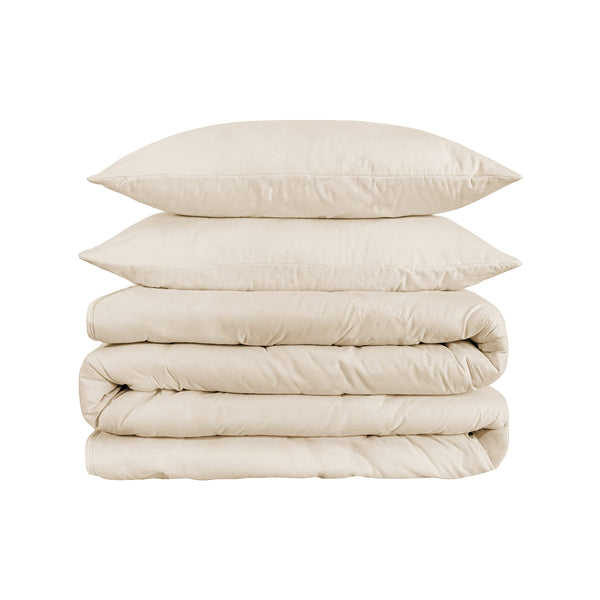 Egyptian Cotton Sateen Duvet Cover Set with Pillow Shams