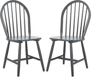 Windsor Farmhouse Dining Chairs Set of 2 – Spindle Back Solid Wood