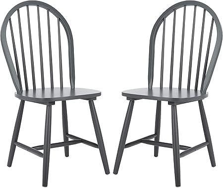 Windsor Farmhouse Dining Chairs Set of 2 – Spindle Back Solid Wood