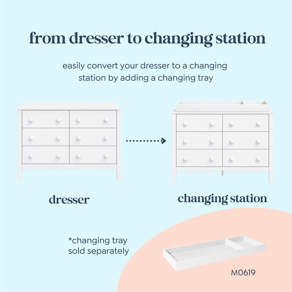 Scallop 6-Drawer Dresser