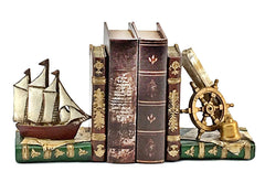 Nautical Pirate Ship Bookends