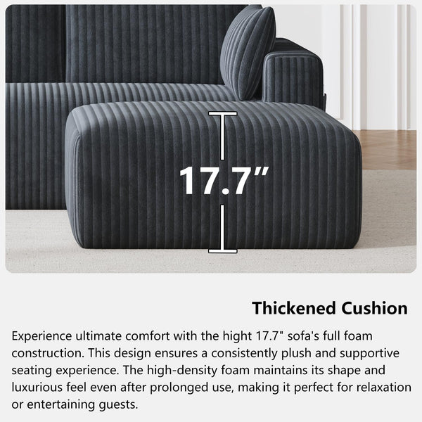 108" Modular L-Shaped Cloud Sectional Sofa