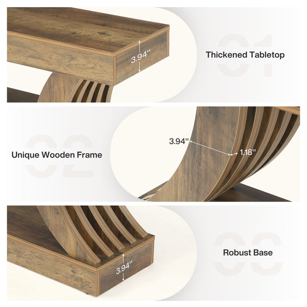 70.9" Farmhouse Console Table with 3-Tier Storage