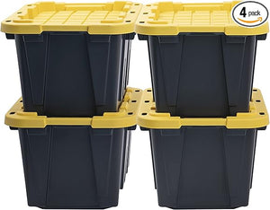 Heavy Duty Stackable Storage Bins with Lids – 5 & 12 Gallon