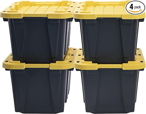 Heavy Duty Stackable Storage Bins with Lids – 5 & 12 Gallon