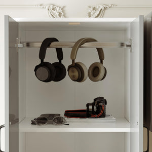 86" Wall Unit Entertainment Center with Bookshelves – White & Grey