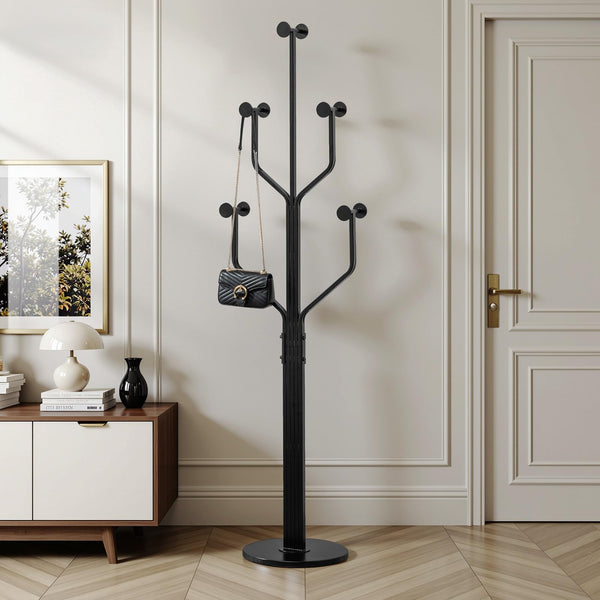 Freestanding Coat Rack with 10 Hooks