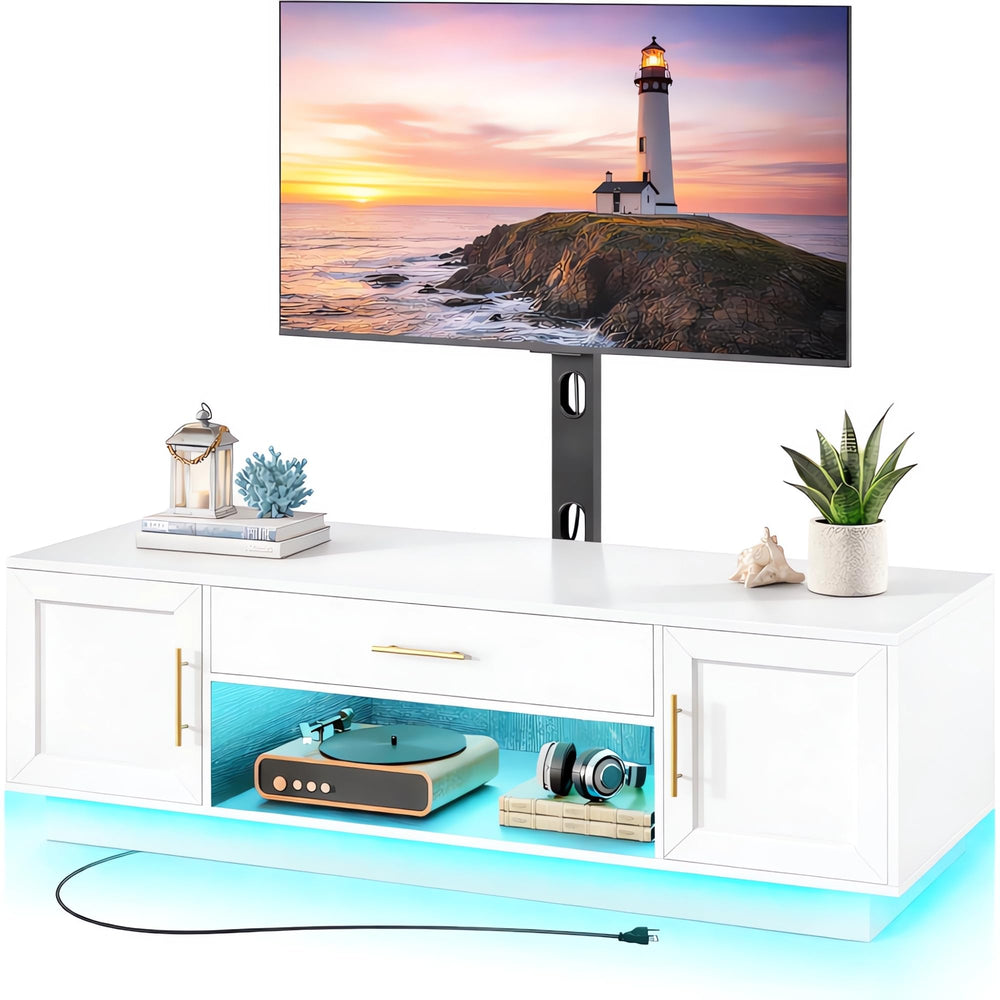 59" TV Stand with Swivel Mount & LED Lighting
