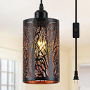 Black Gold Hollow-Carved Pendant Light – Farmhouse Metal Fixture