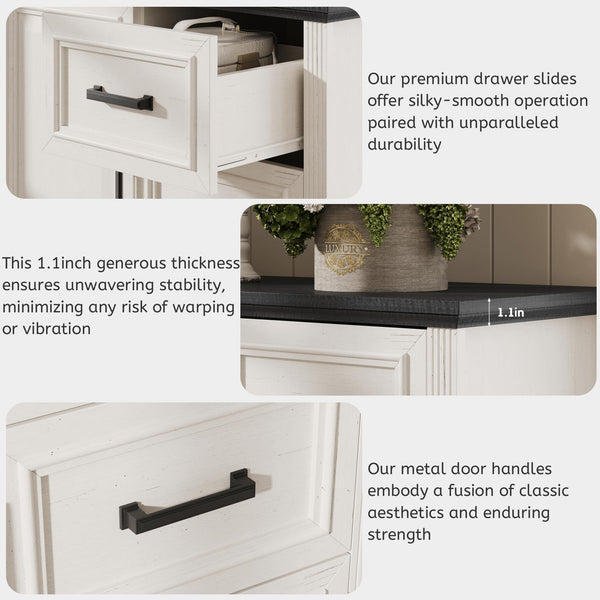 5-Drawer Farmhouse Dresser – Wood Chest of Drawers