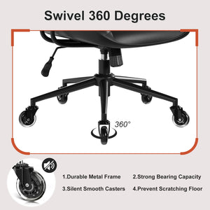 Mid-Back Ergonomic Office Chair with Wheels