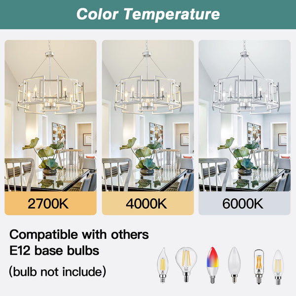 Modern Geometric Chandelier 5-Light Metal Pendant Light