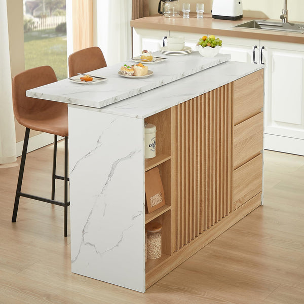 Kitchen Island with Storage Cabinet and Drawers, 54 Inch