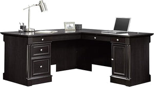 L-Shaped Executive Desk with File Cabinet & Storage Drawers