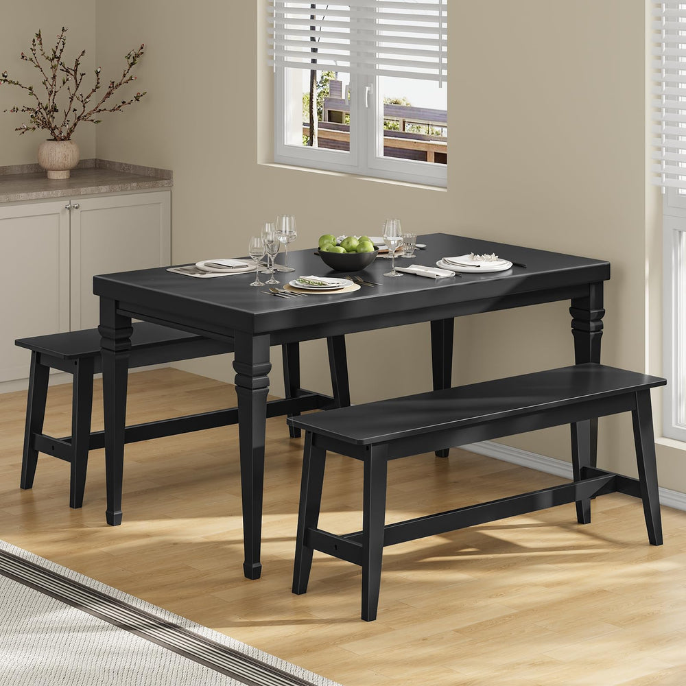 Bamboo Dining Bench with Metal Legs – Farmhouse Kitchen & Entryway Bench