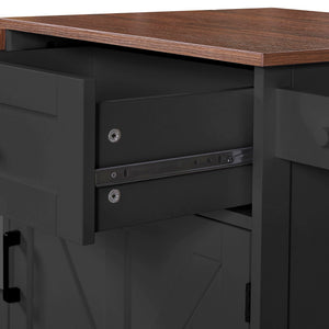 Rolling Kitchen Island with Drop Leaf & Storage