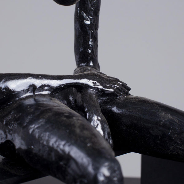 Melancholy Bronze Sculpture – Abstract Figurative Art Statue