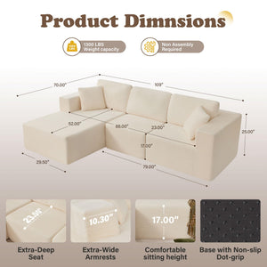109" L-Shaped Modular Sectional Sofa
