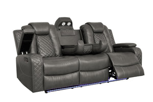 3-Piece Power Recliner Sofa Set with LED & Wireless Charging