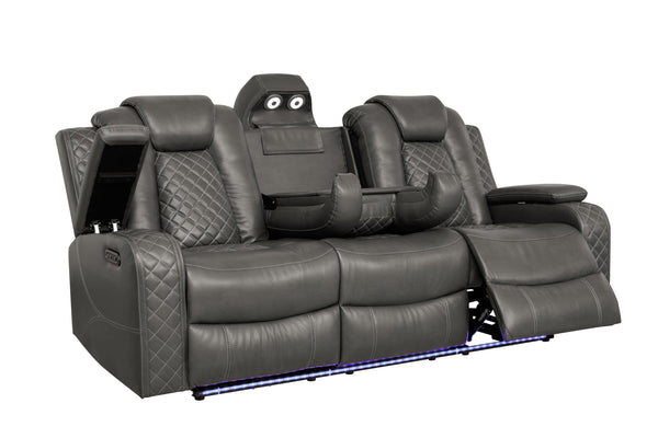 3-Piece Power Recliner Sofa Set with LED & Wireless Charging