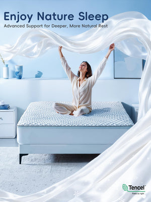 Memory Foam Mattress Topper - Dual Layer Cooling Pillow Top