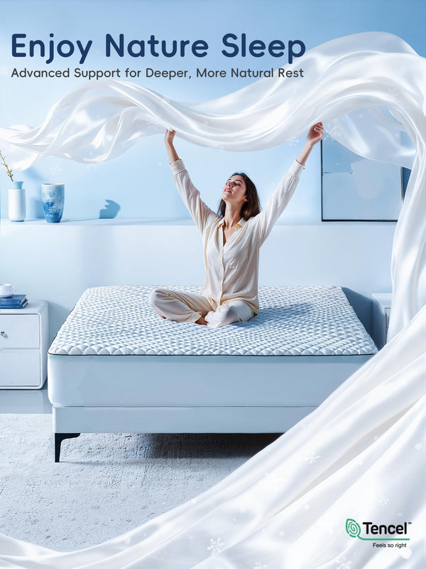 Memory Foam Mattress Topper - Dual Layer Cooling Pillow Top