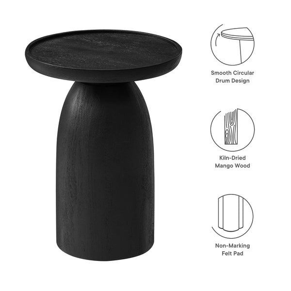 Round Solid Mango Wood Side Table