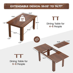 Extendable Home Office Desk 59–77 Inch | Modern Computer Writing Desk