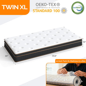 Hybrid Memory Foam Mattress with Pocket Coils – Medium Firm, Fiberglass-Free