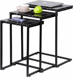 C-Shaped Nesting End Tables, Set of 3