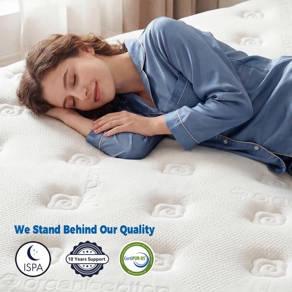 12-Inch Hybrid Mattress – Queen & King | Gel Memory Foam, Pocket Springs, Euro Top