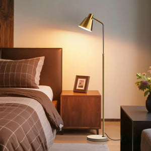 Gold Brass Adjustable LED Floor Lamp