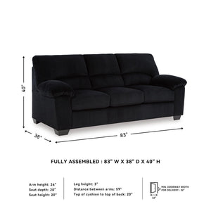Contemporary Corduroy Sofa – 3-Seat Living Room Couch