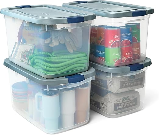 Clear Storage Totes with Snap-Fit Lids – Multi-Size Packs