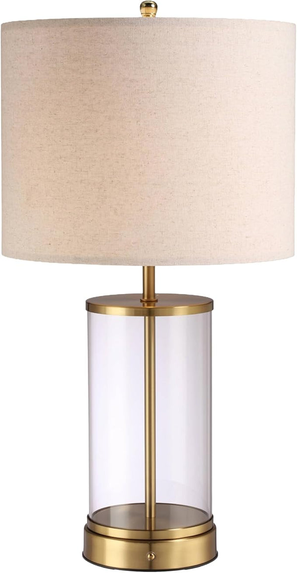 Cordless Rechargeable Glass Table Lamp with Touch Dimmer
