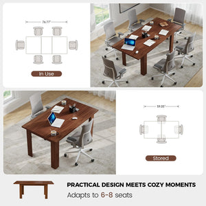 Extendable Home Office Desk 59–77 Inch | Modern Computer Writing Desk