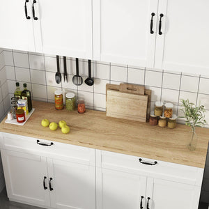 Wall-Mounted Kitchen Pantry Cabinet with Countertop, Drawers & Doors