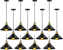 Black Industrial Dome Pendant Light Set of 12