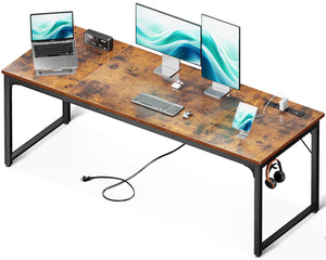 71-Inch Computer Desk with USB Ports and Power Outlets