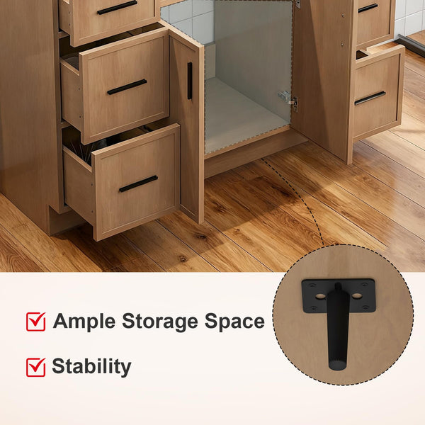 48-Inch Bathroom Vanity with Sink and Wood Cabinet