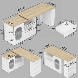 Rolling Kitchen Island with Swivel Table, Storage Cabinet, Drawers & Shelves