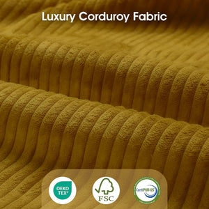 Plush Corduroy U-Shaped Modular Sectional Sofa with Storage