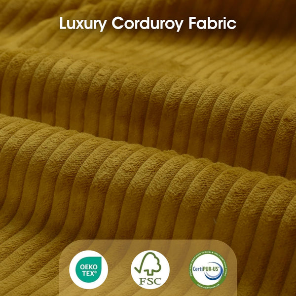 Plush Corduroy U-Shaped Modular Sectional Sofa with Storage